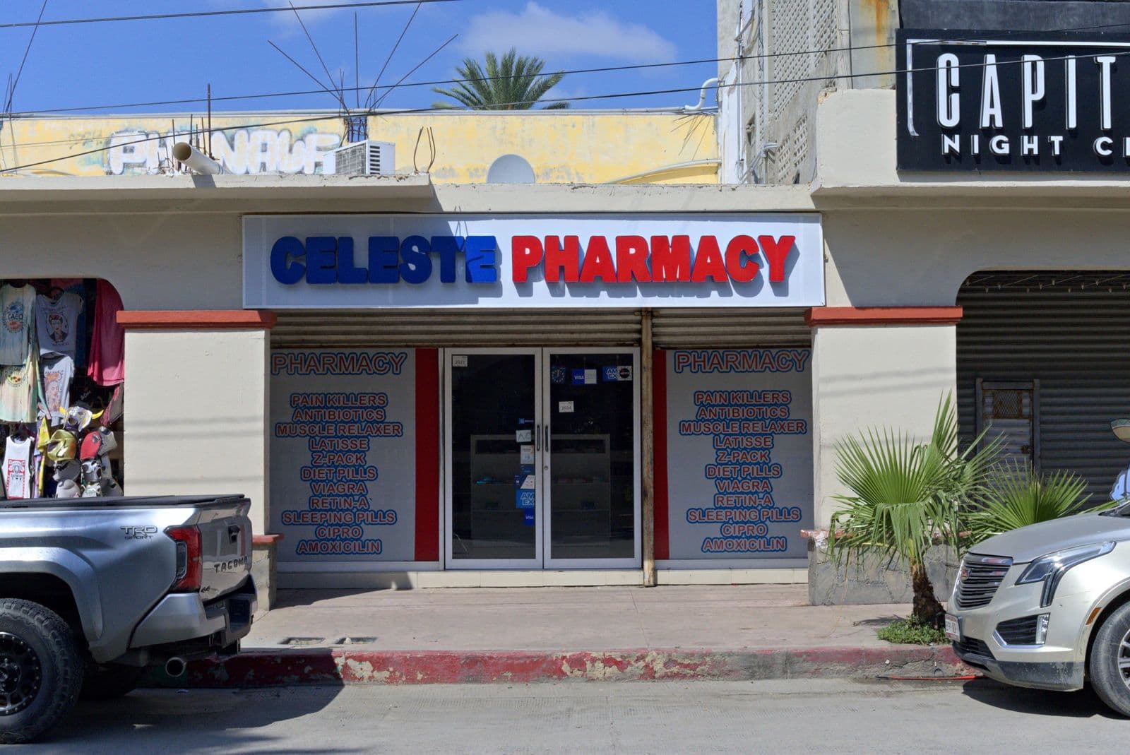 Storefront of Celeste Pharmacy