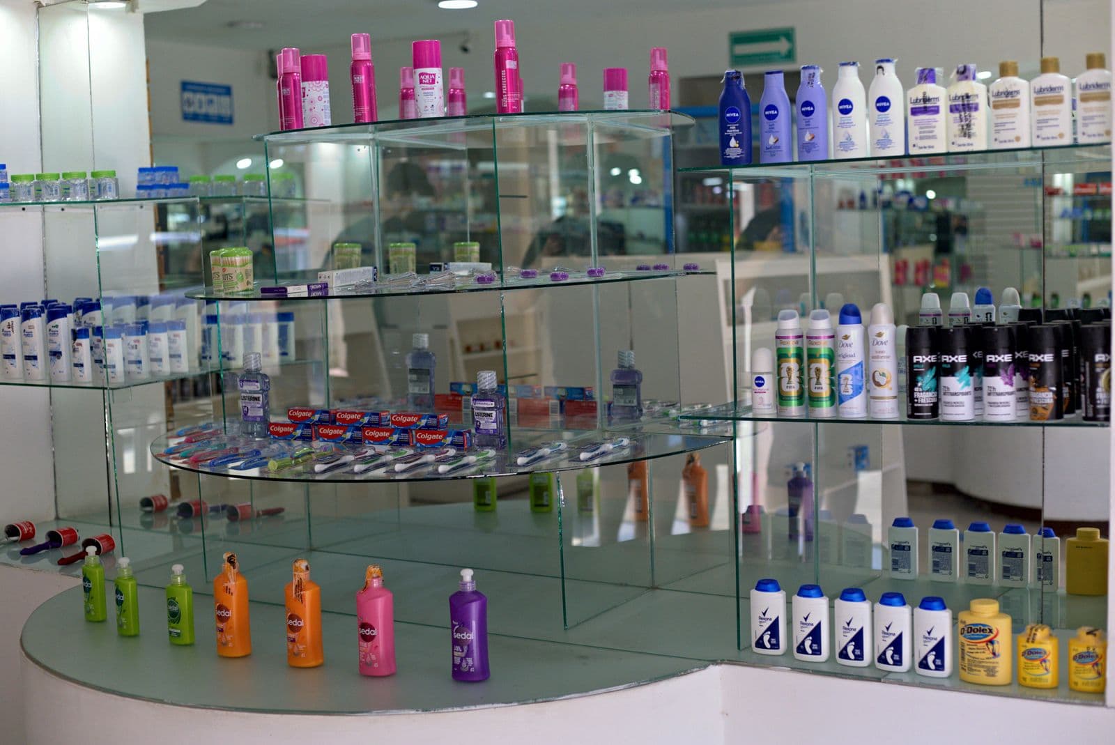 Personal care products on display at Celeste Pharmacy