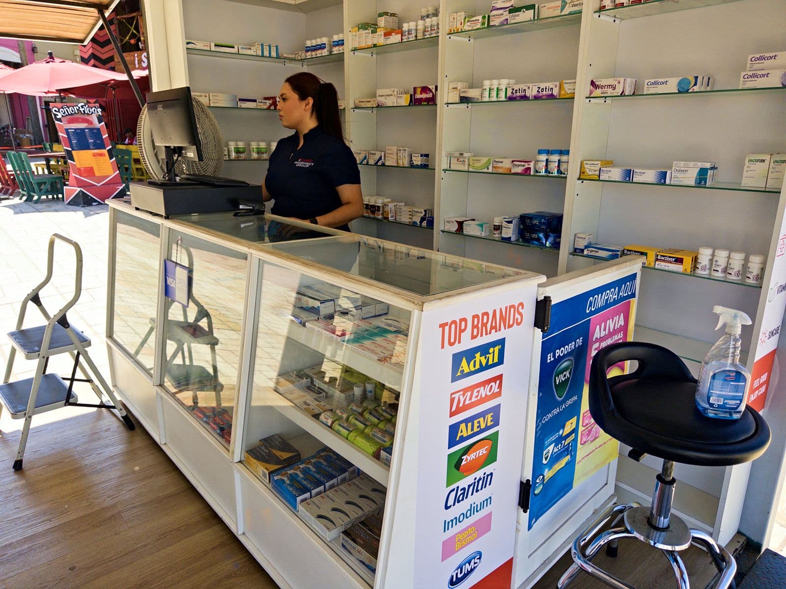 Counter and shelves at Ocean Pharmacy